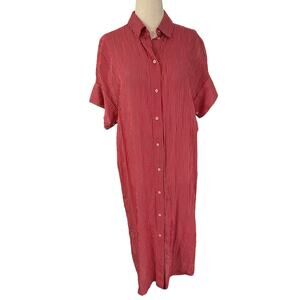 MNG Mango Red Striped Shirt Dress (missing belt) Women's Size 2 | 48-46